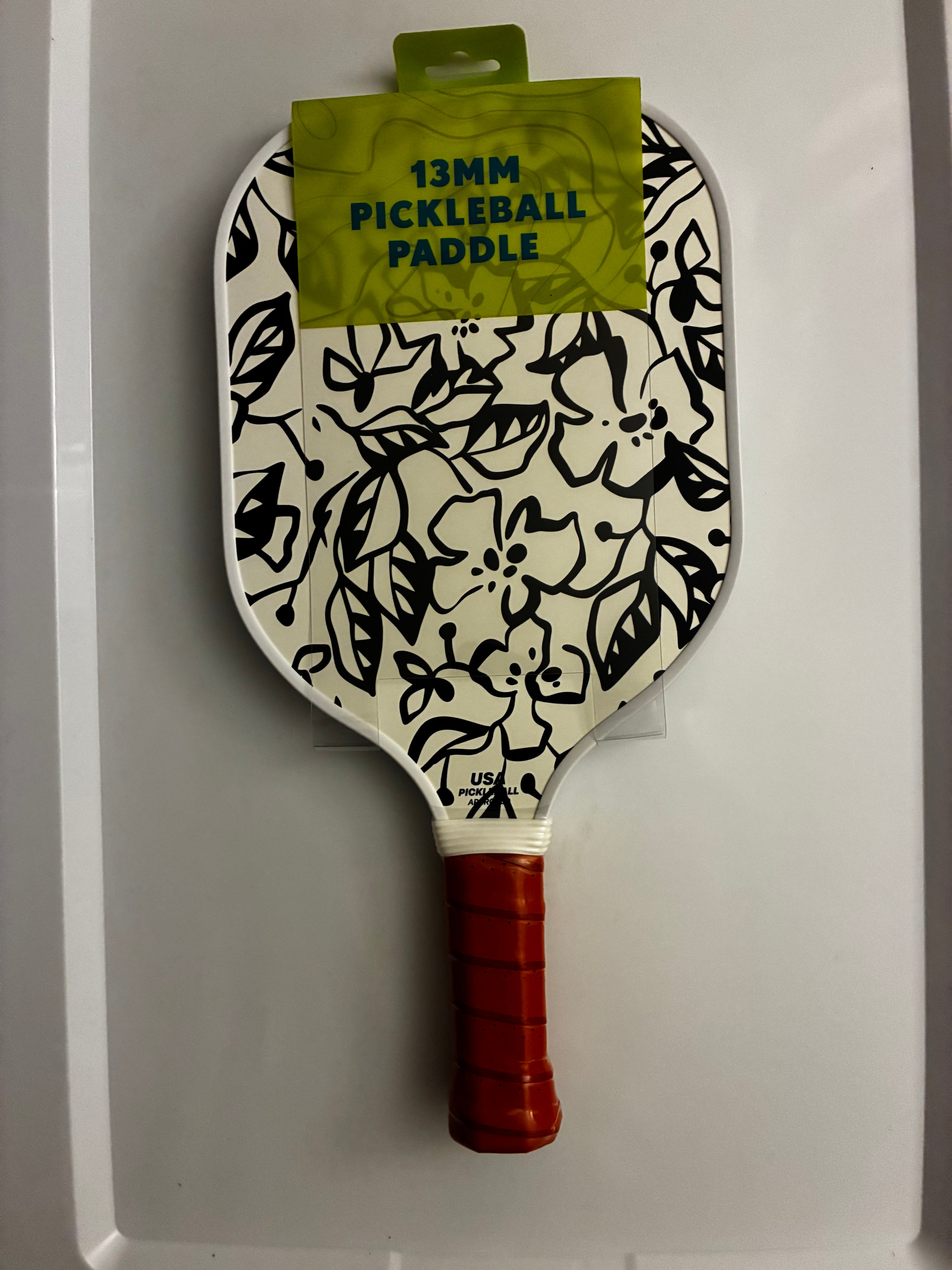 Double Sided Pickleball Paddle - White Stripes/Floral