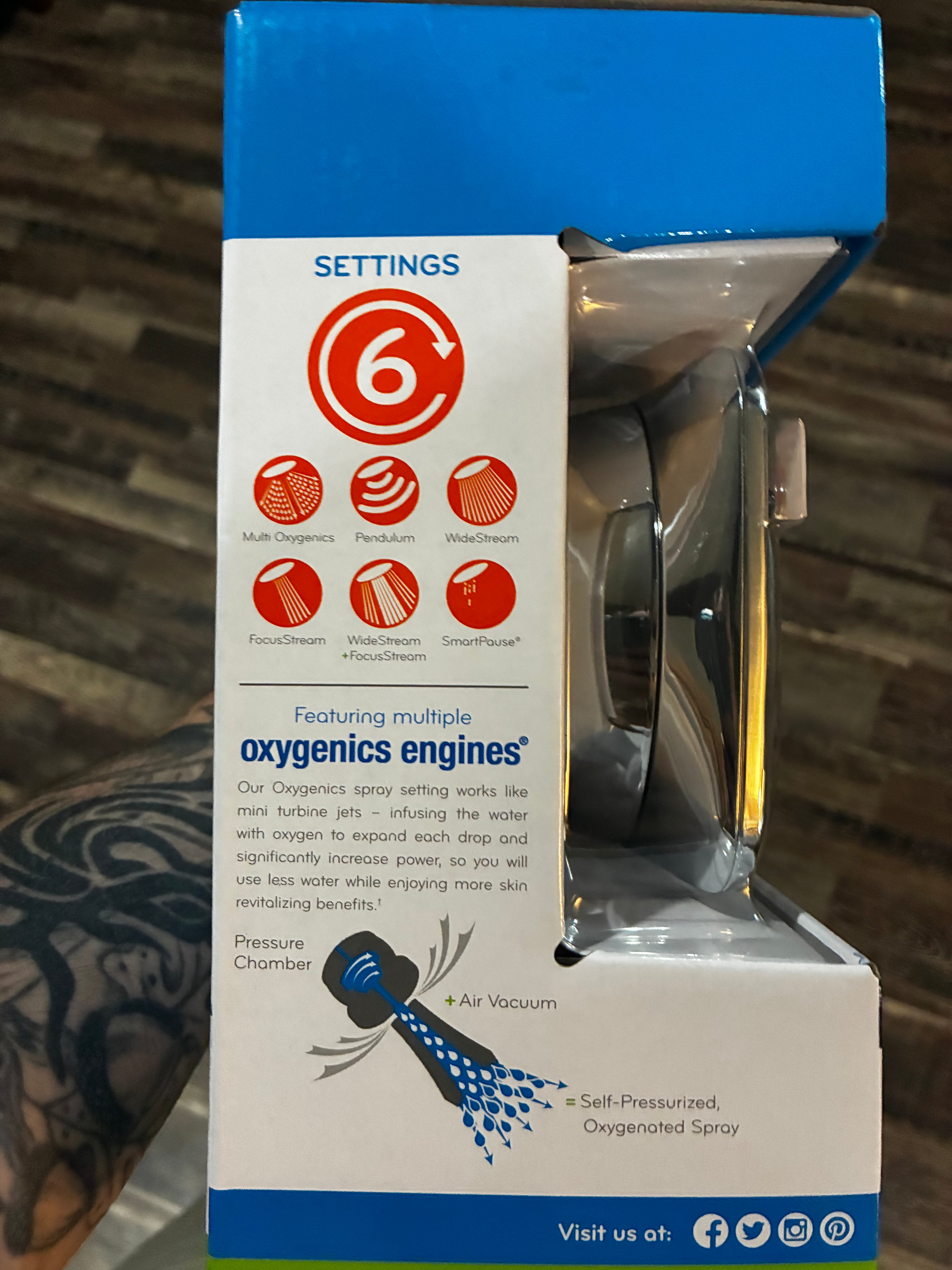 Oxygenics shower head