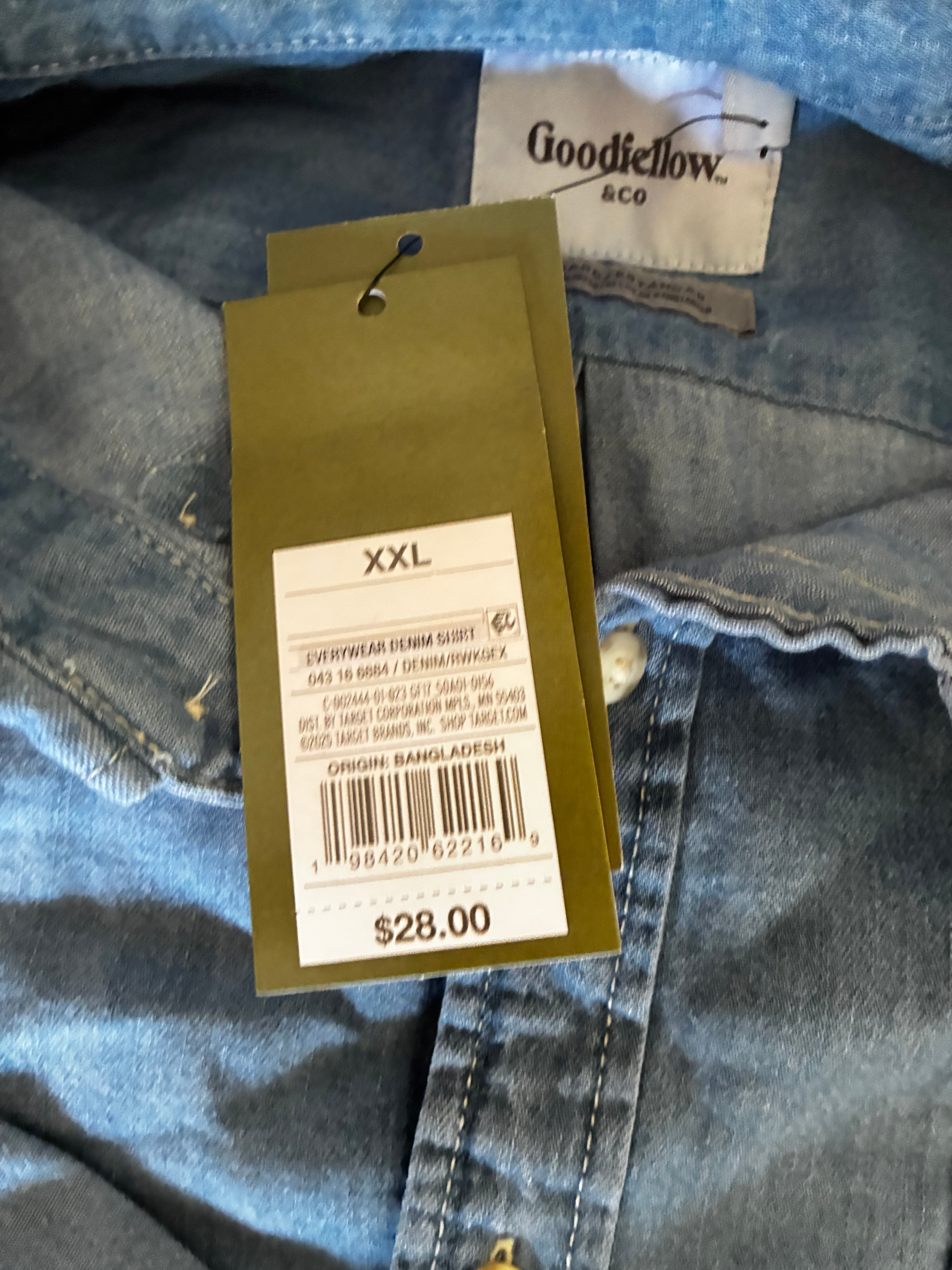 Men's Every Wear Long Sleeve Denim Shirt - Goodfellow & Co