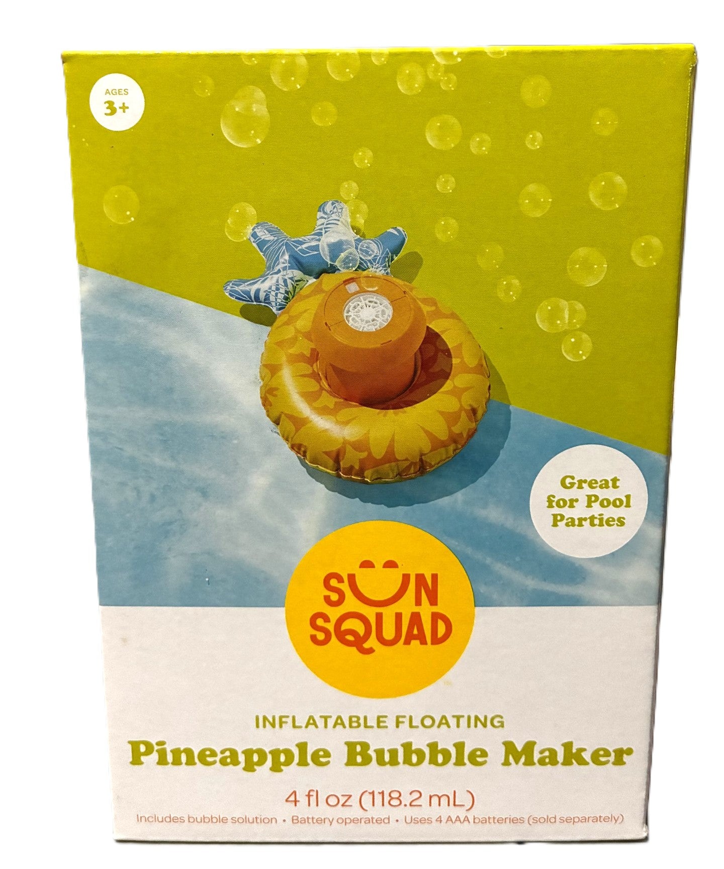 Sun Squad Floating Inflatable Pineapple Bubble Maker