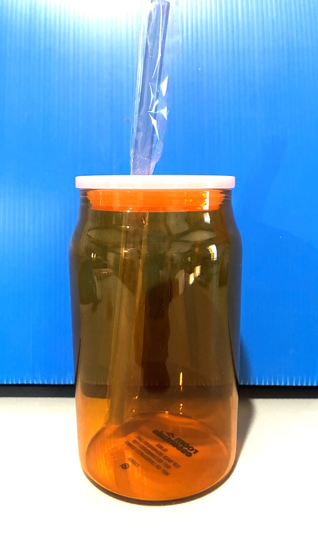 14.5 fl oz Glass Straw Tumbler