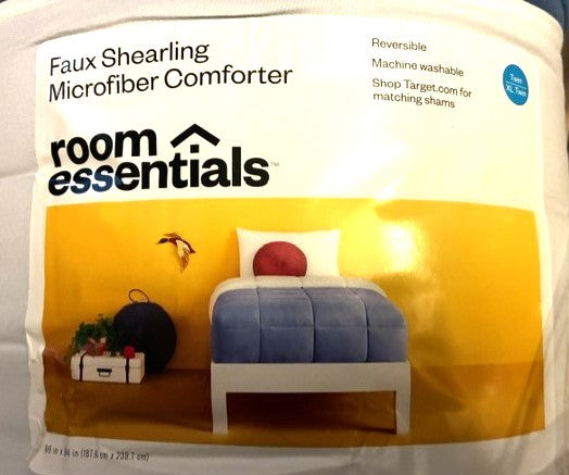 Faux Shearling Washed Microfiber Reversible Comforter - Twin