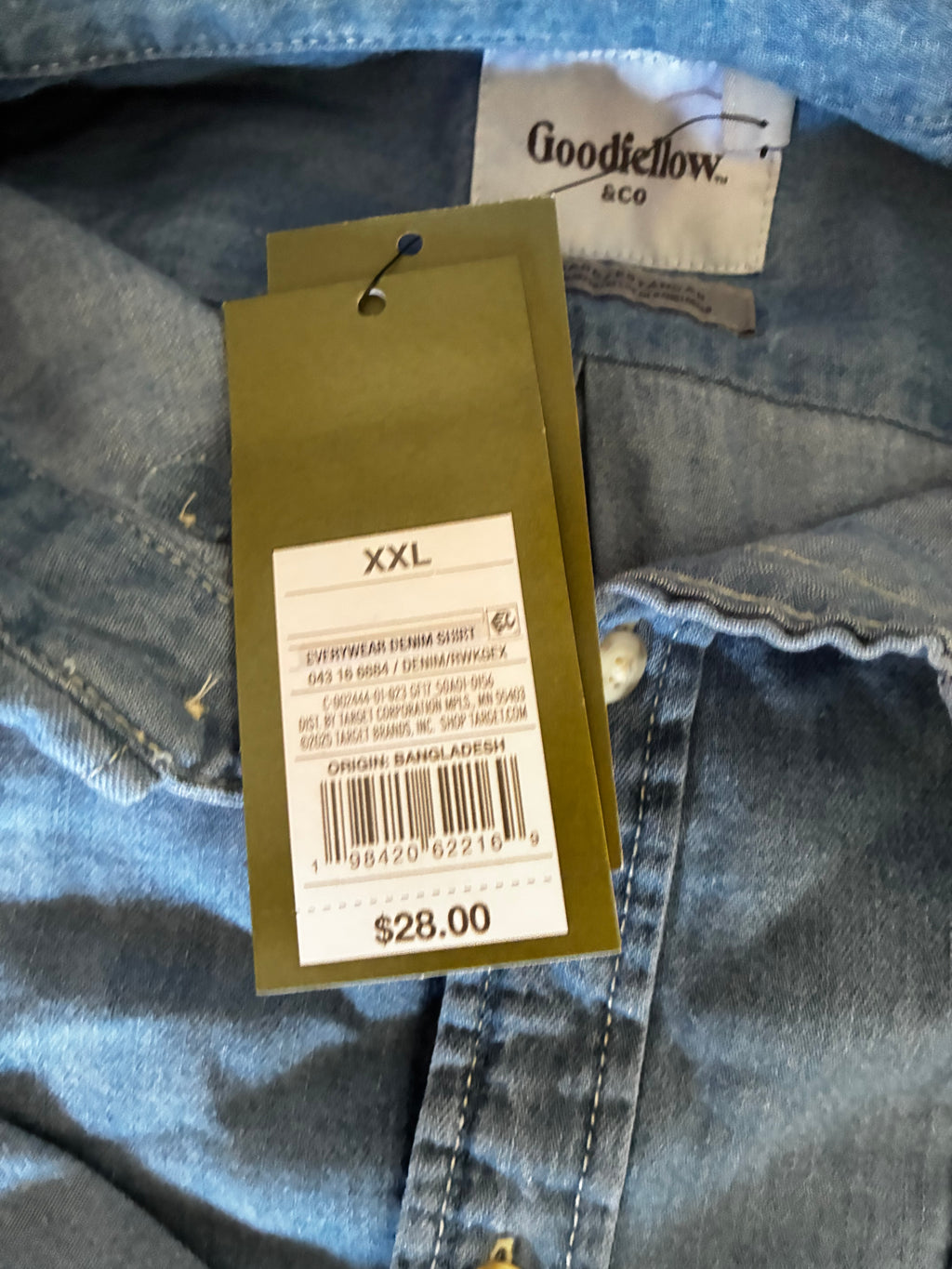 Men's Every Wear Long Sleeve Denim Shirt - Goodfellow & Co