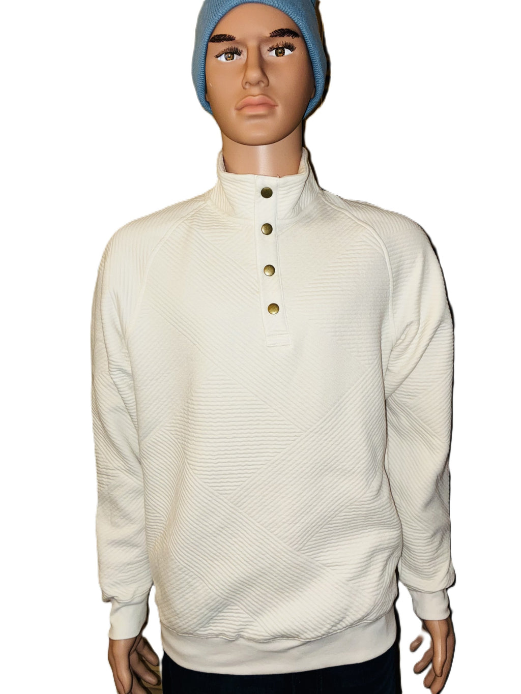 Men's Quilted Snap Pullover Sweatshirt - Goodfellow & Co
