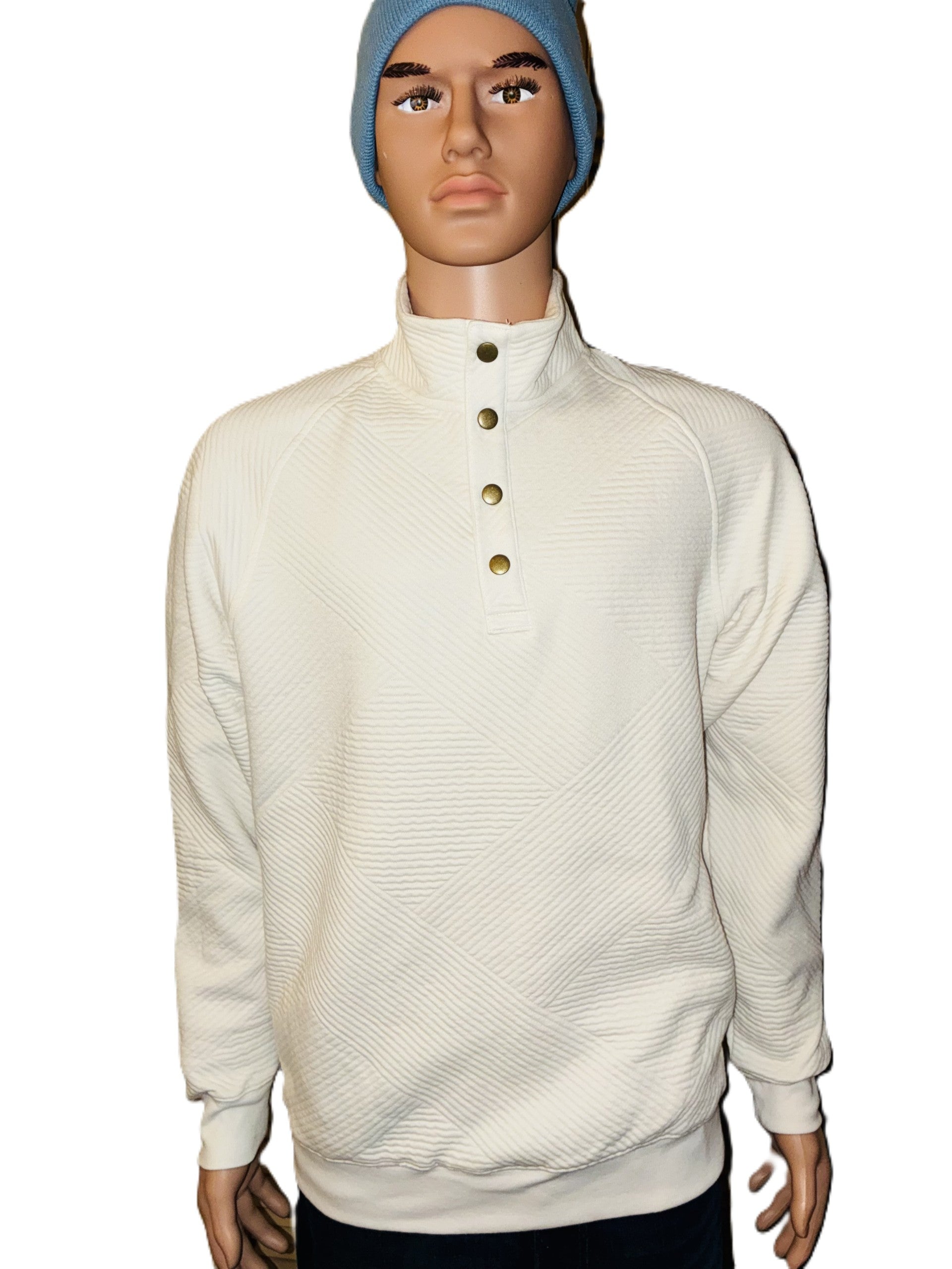 Men's Quilted Snap Pullover Sweatshirt - Goodfellow & Co